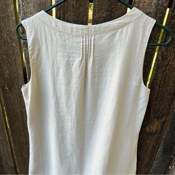 Tweeds 100% Linen Lined Sleeveless Sheath Dress in Cream Sz S - Picture 4 of 13